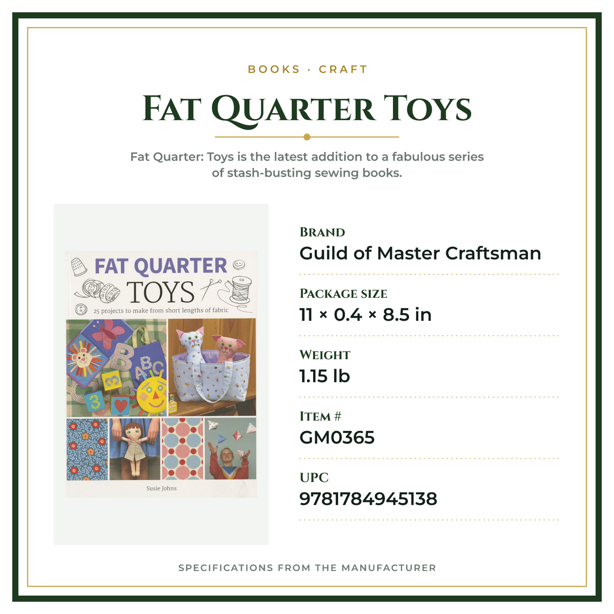 Product Specifications – Fat Quarter Toys