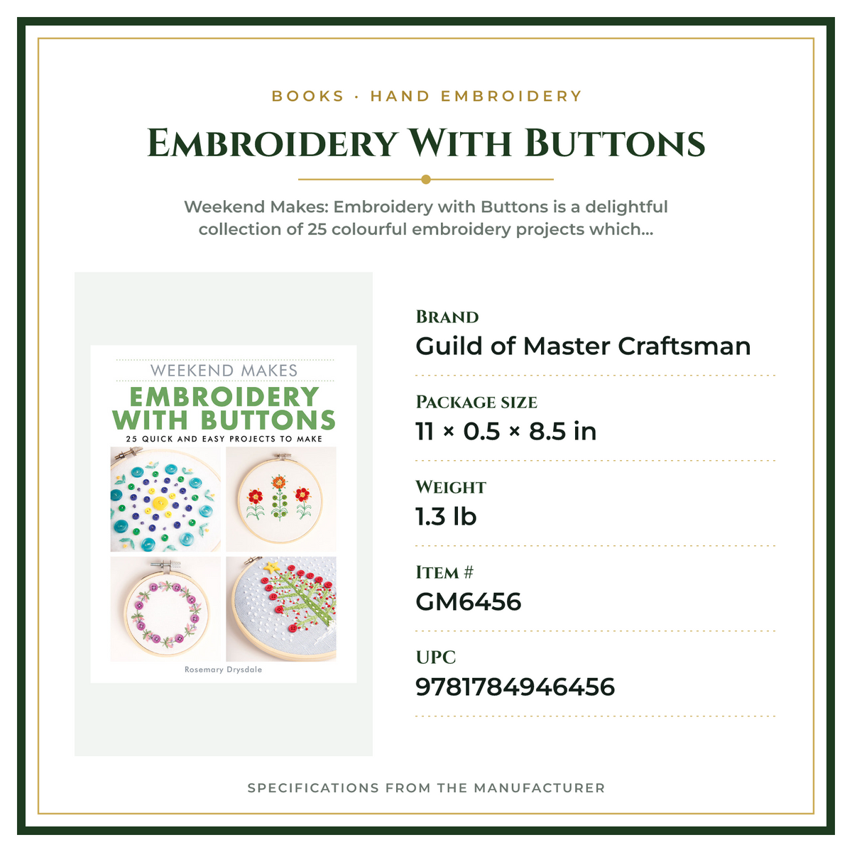Product Specifications – Embroidery With Buttons