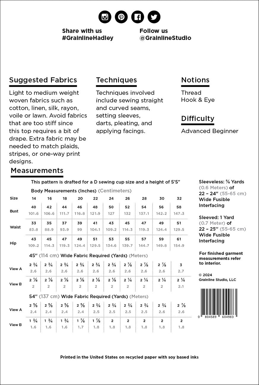 Hadley Sizes 14-32