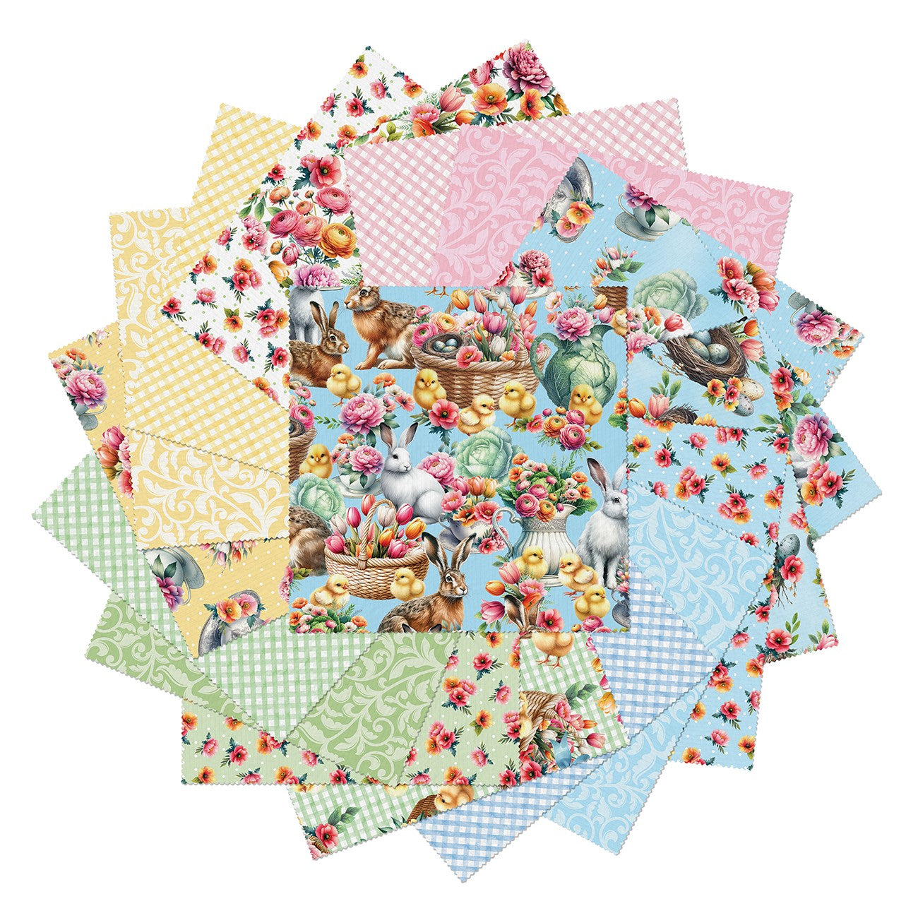 10in Squares Garden Tea, 42pcs/bundle