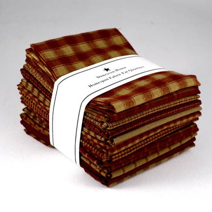 Red Homespun Fat Quarter 12pcs