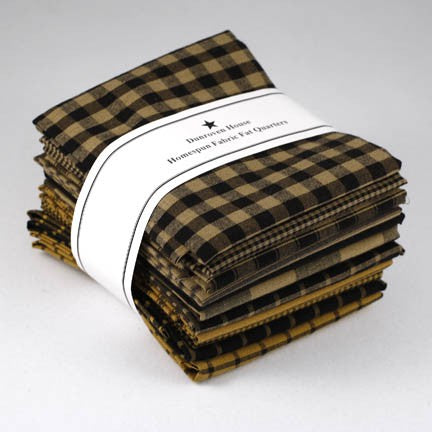 Black Homespun Fat Quarter 12pcs