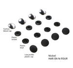 Tool-free Snaps - Set of Four - Nickel