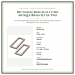Product Specifications – Rectangle Ring Flat 1-1/2in Antique Brass Set of Two