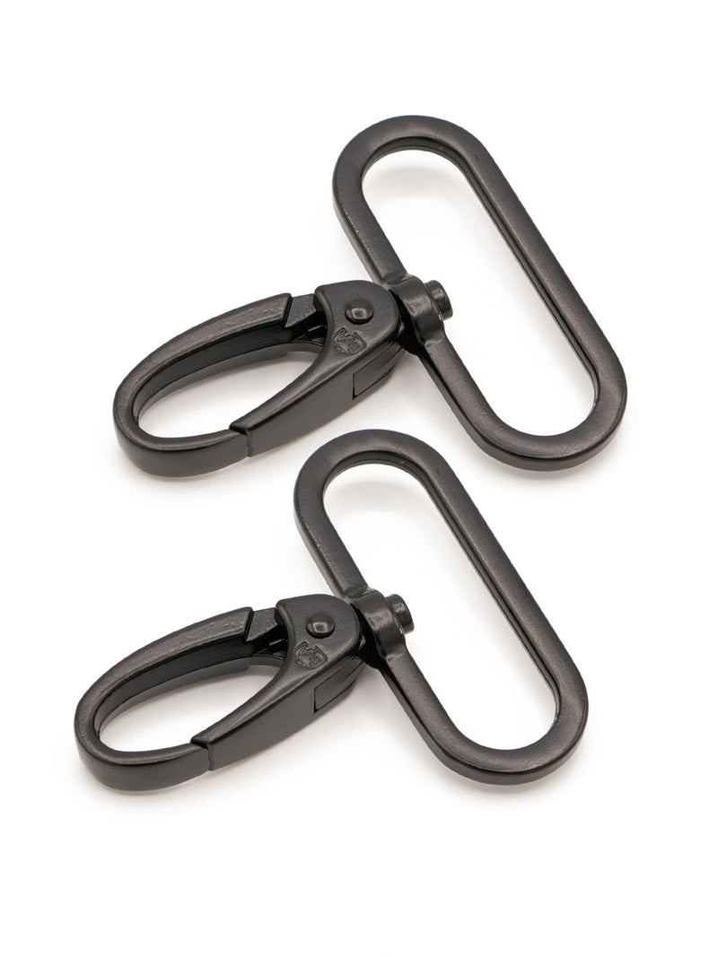 Swivel Hook 1-1/2in Black Metal Set of Two