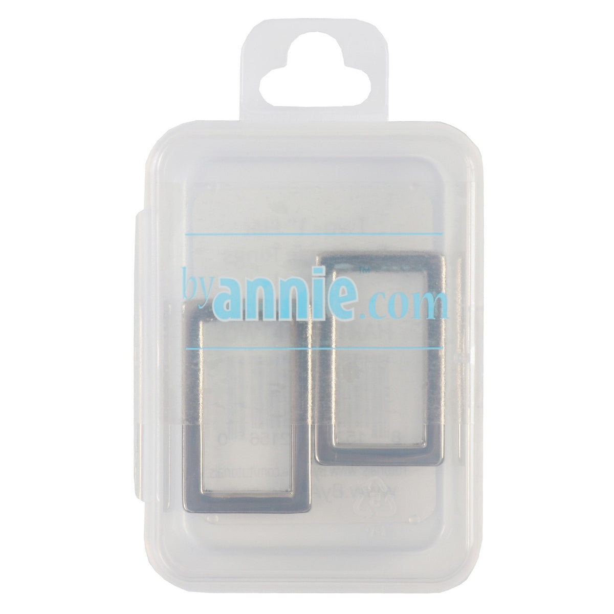 Rectangle Ring Flat 1in Nickel Set of Two