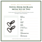 Product Specifications – Swivel Hook 1in Black Metal Set of Two