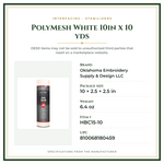 Product Specifications – PolyMesh White 10in x 10 yds