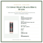 Product Specifications – CutAway Heavy Black 10in x 10 yds