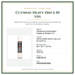 Product Specifications – CutAway Heavy 15in x 10 yds