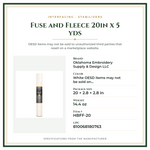 Product Specifications – Fuse and Fleece 20in x 5 yds