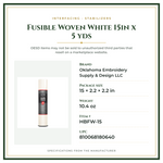Product Specifications – Fusible Woven White 15in x 5 yds