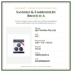 Product Specifications – Sashiko & Embroidery Brooch A