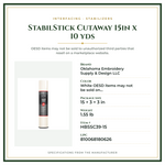 Product Specifications – StabilStick CutAway 15in x 10 yds