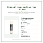 Product Specifications – Ultra Clean and Tear 15in x 10 yds
