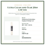Product Specifications – Ultra Clean and Tear 20in x 10 yds