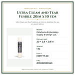 Product Specifications – Ultra Clean and Tear Fusible 20in x 10 yds