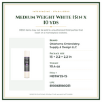 Product Specifications – Medium Weight White 15in x 10 yds