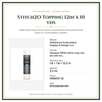 Product Specifications – Stitch2O Topping 12in x 10 yds