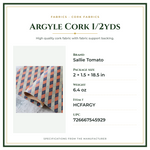 Product Specifications – Argyle Cork 1/2yds
