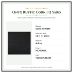 Product Specifications – Onyx Rustic Cork 1/2 Yard
