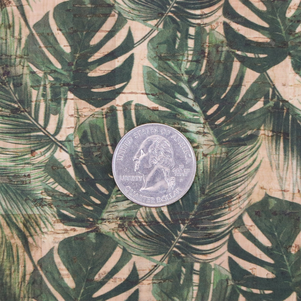 Palm Leaves Cork 1/2 yard