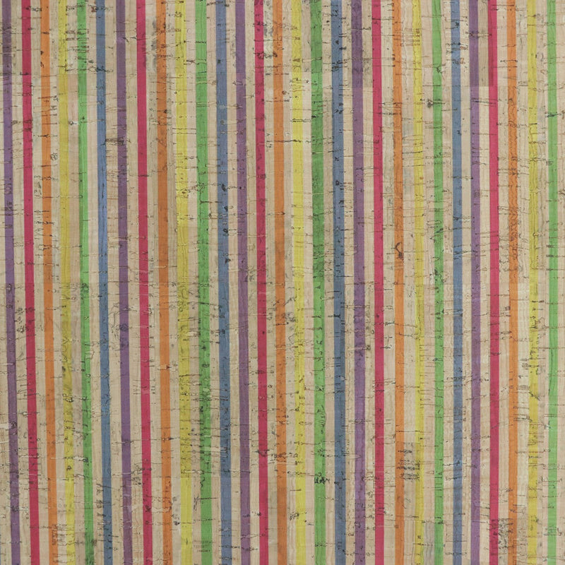 Rainbow Stripe Pro Cork 1/2 yard