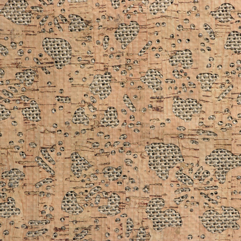 Floral Silver Burlap Backed Pro Lite Cork 1/2 yard