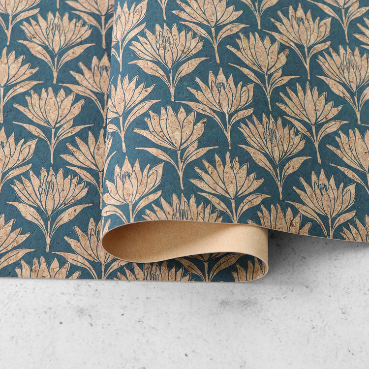 Water Lilies Cork Fabric 1/2 Yard Cut