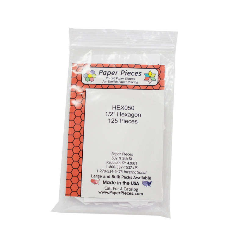 Paper Piece Hexagon Pack 1/2in 125pc
