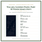 Product Specifications – Wagara Sashiko Panel Part 10 Windchimes Navy