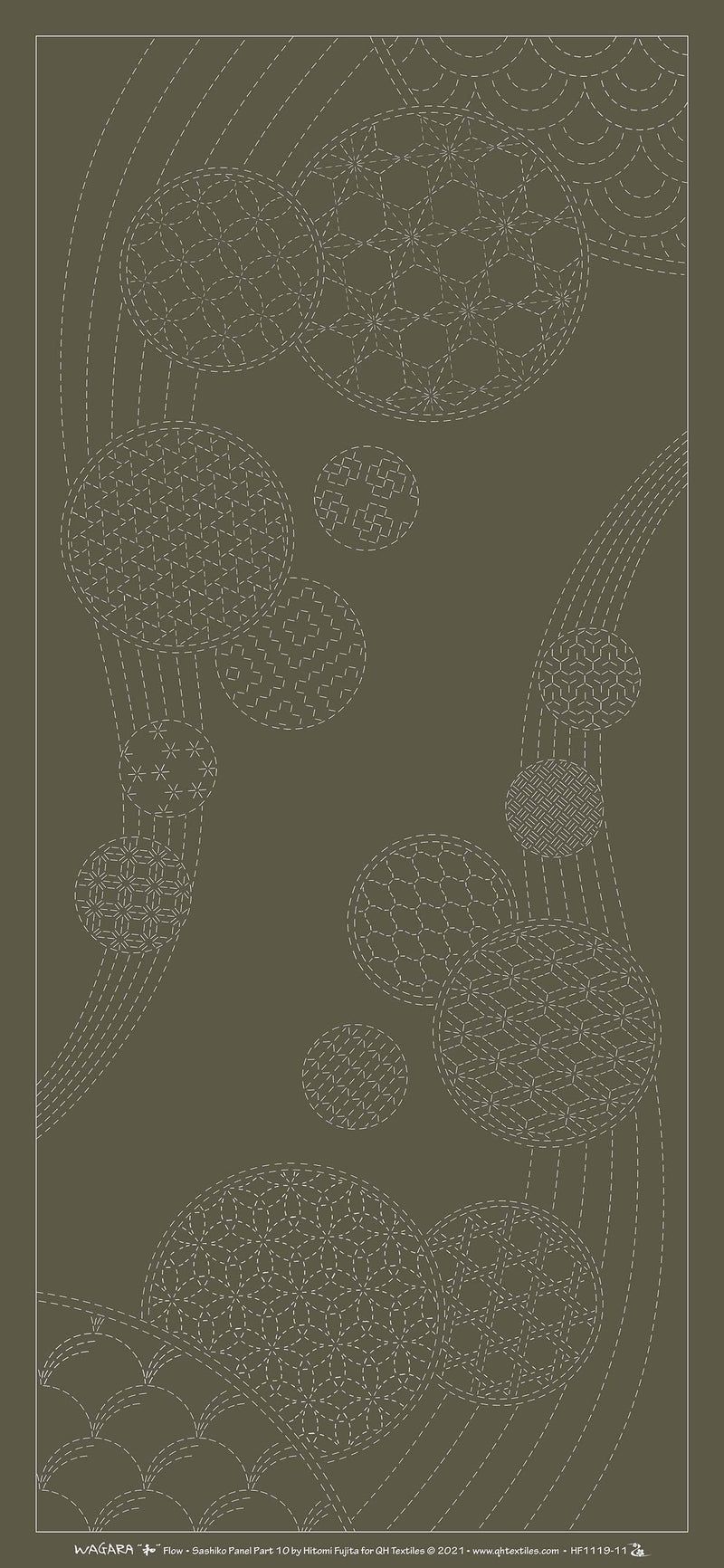 Wagara Sashiko Panel Part 10 Windchimes Sltate