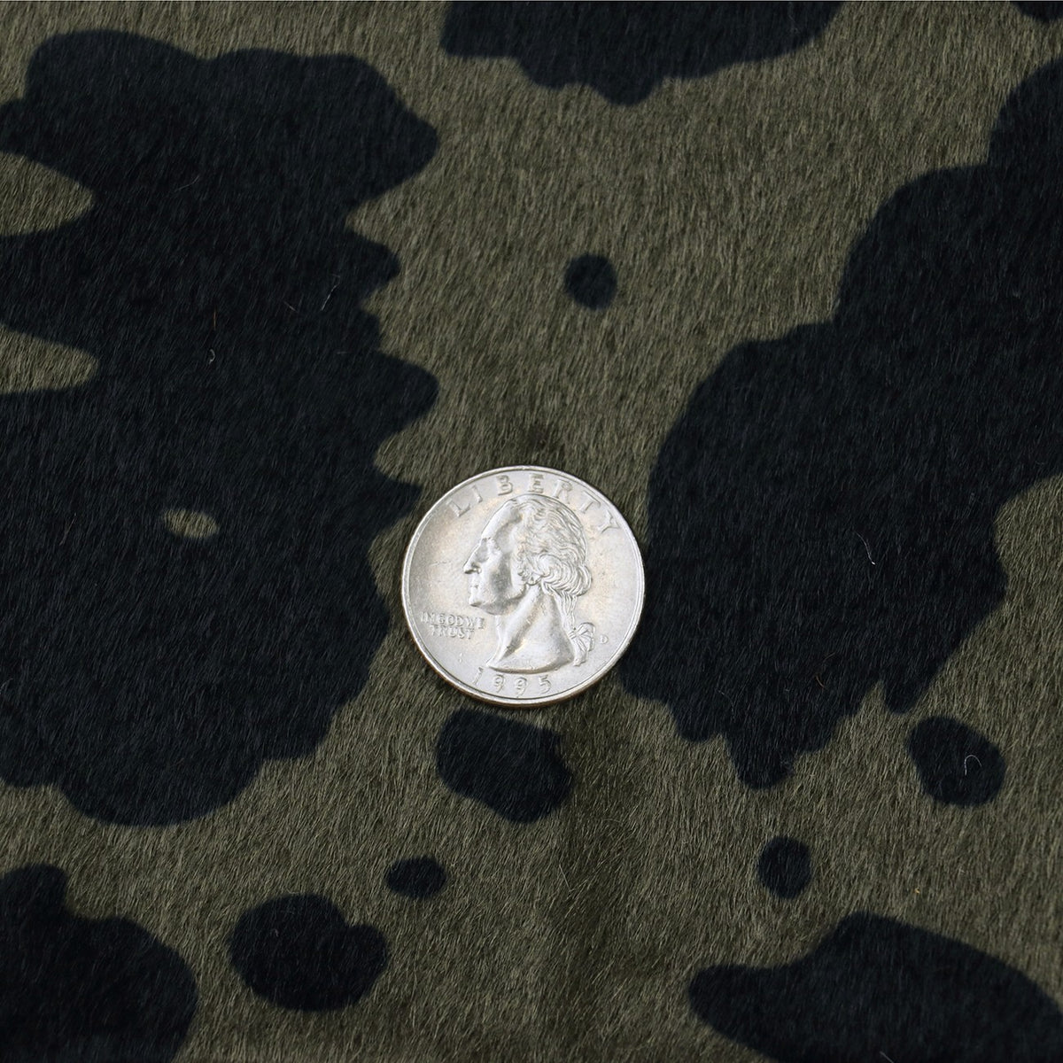 Cow Black Olive Faux Fur 1/2 Yard