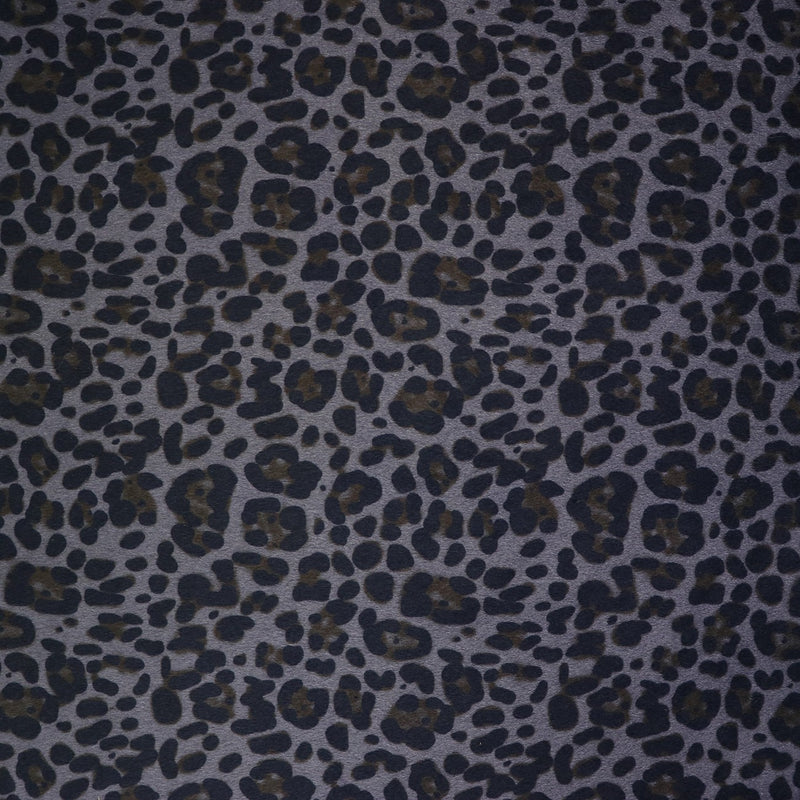 Leopard Navy Slate Faux Fur 1/2 Yard