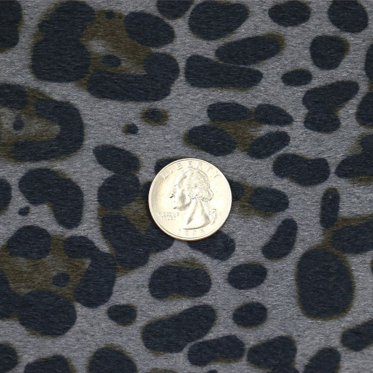 Leopard Navy Slate Faux Fur 1/2 Yard