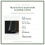 Product Specifications – Black Faux Alligator Leather 1/2yds