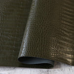 Moss Green Faux Alligator Leather 1/2yds
