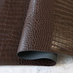 Woodland Brown Faux Alligator Leather 1/2yds