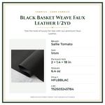 Product Specifications – Black Basket Weave Faux Leather 1/2yd