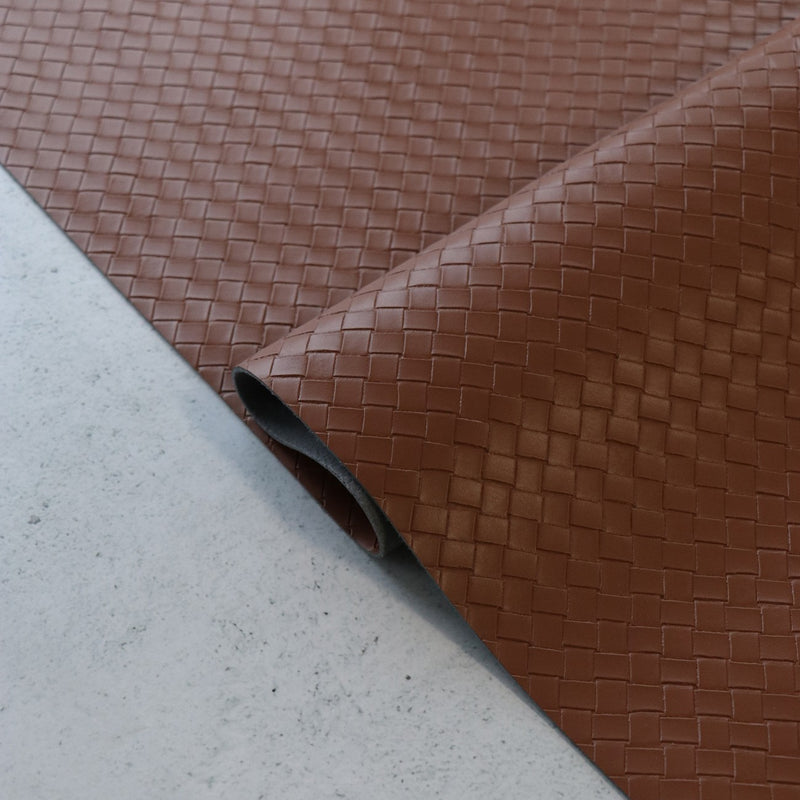 Bran Basket Weave Faux Leather 1/2 Yard