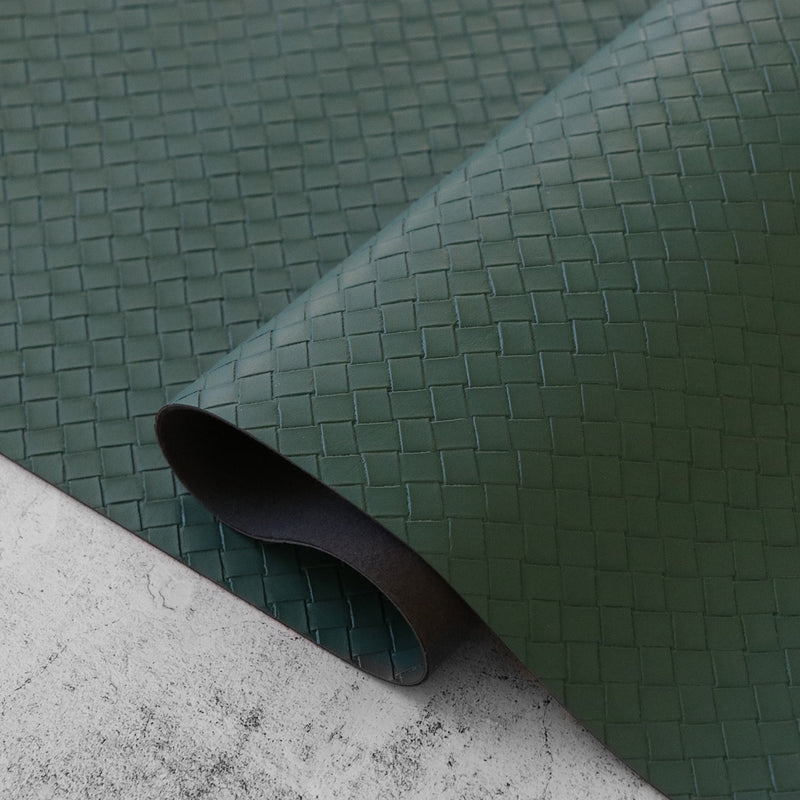 Evergreen Basket Weave Faux Leather 1/2yd