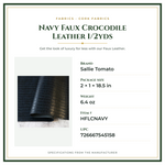 Product Specifications – Navy Faux Crocodile Leather 1/2yds