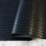Navy Faux Crocodile Leather 1/2yds