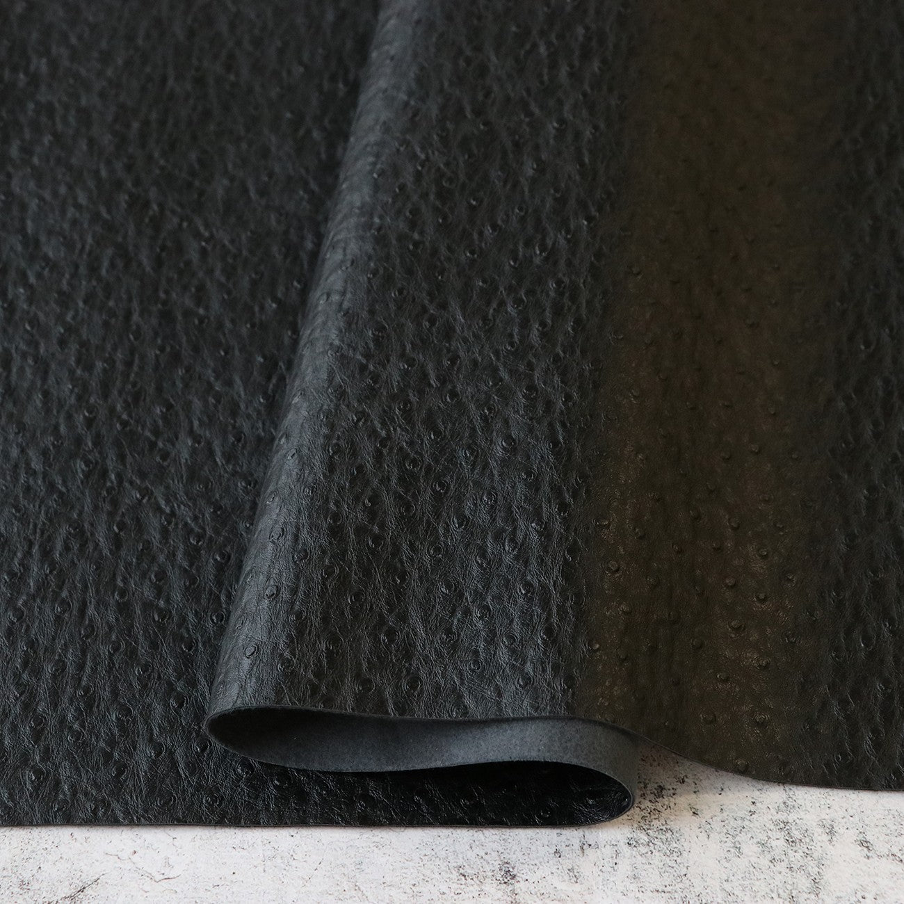 Black Faux Ostrich Leather 1/2yds