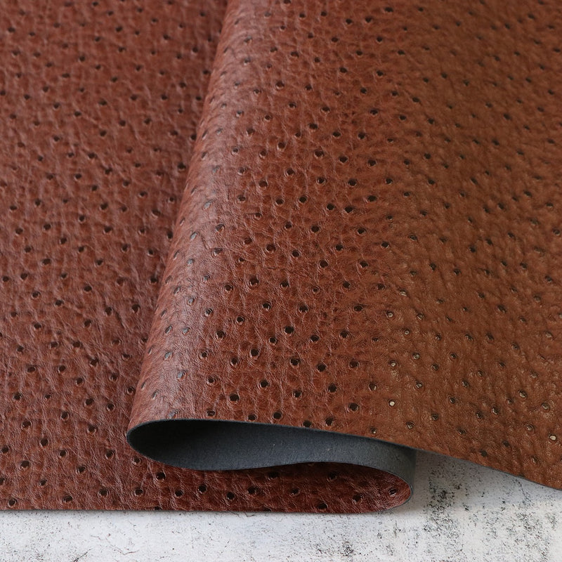 Russet Brown Faux Ostrich Leather 1/2yds