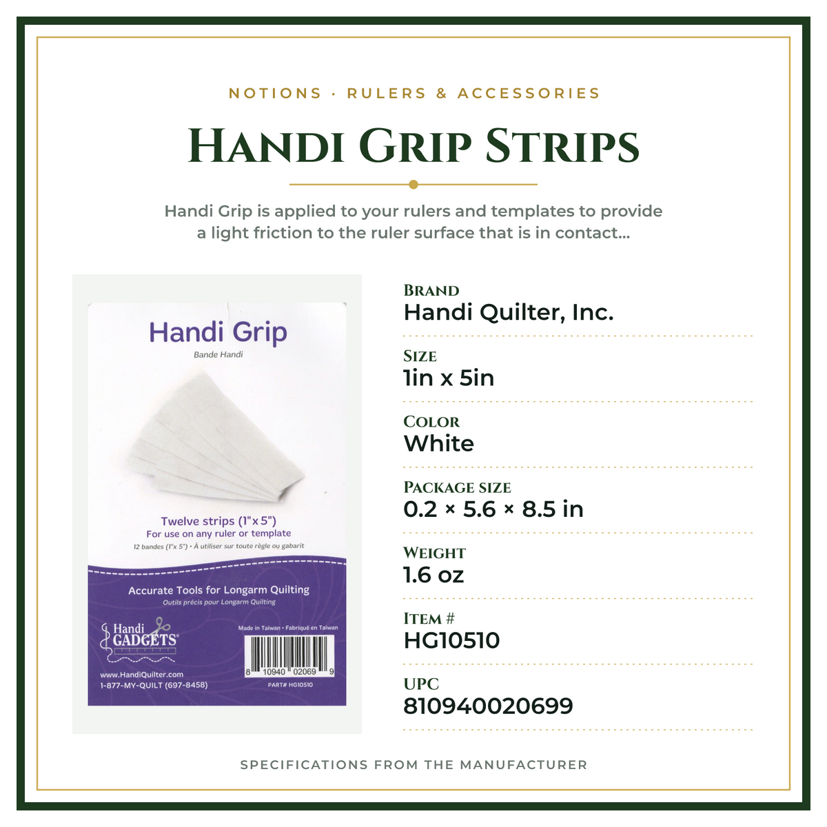 Product Specifications – Handi Grip Strips
