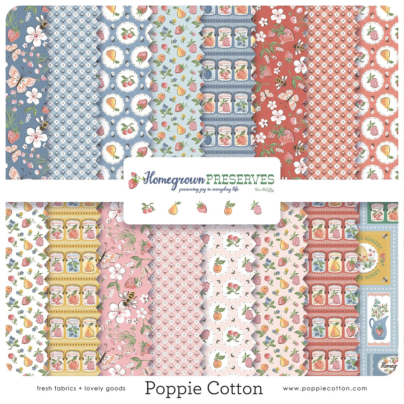 Fat Quarter Homegrown Preserves, 16pcs/bundle