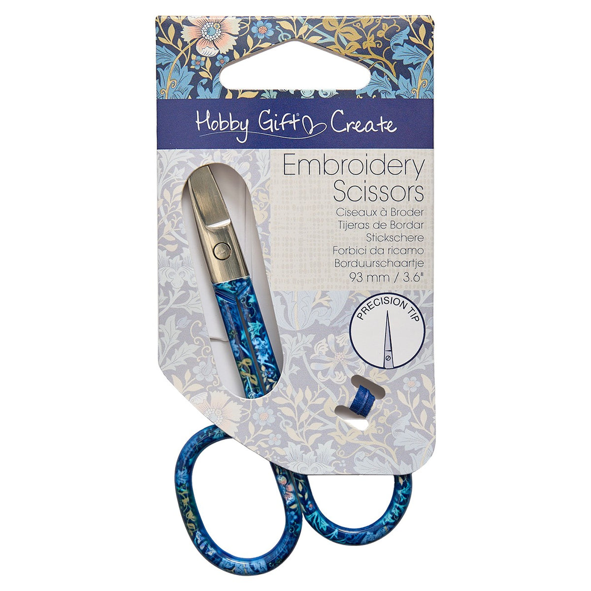 Embroidery Scissors 3-1/2in Blue Floral