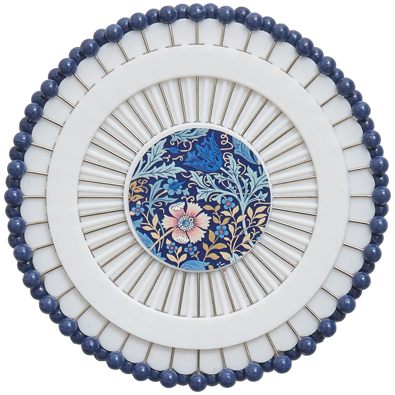 Plastic Head Pins on Wheel Blue 40ct