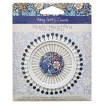 Plastic Head Pins on Wheel Blue 40ct
